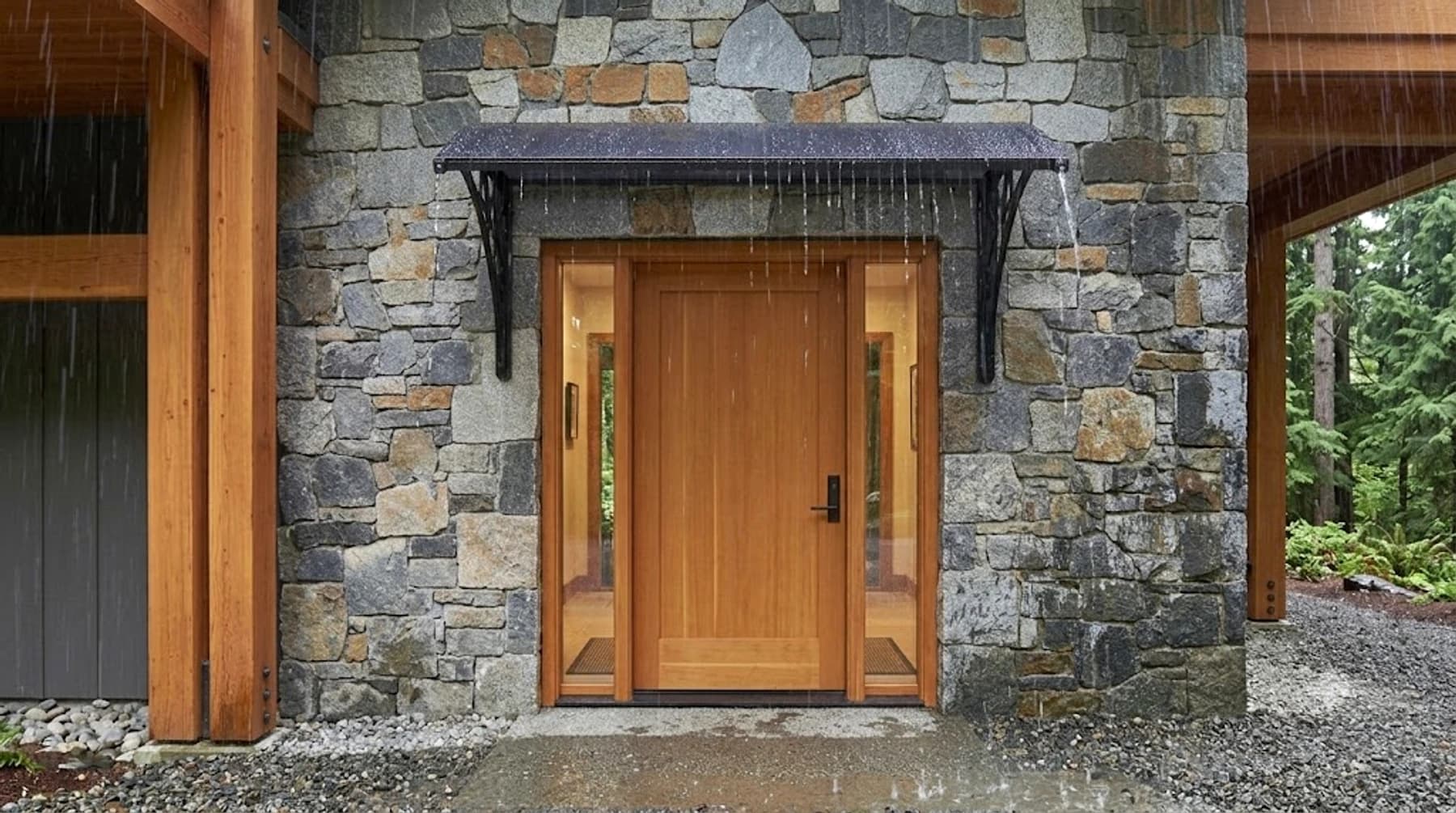 Rain protection with a Richport awning